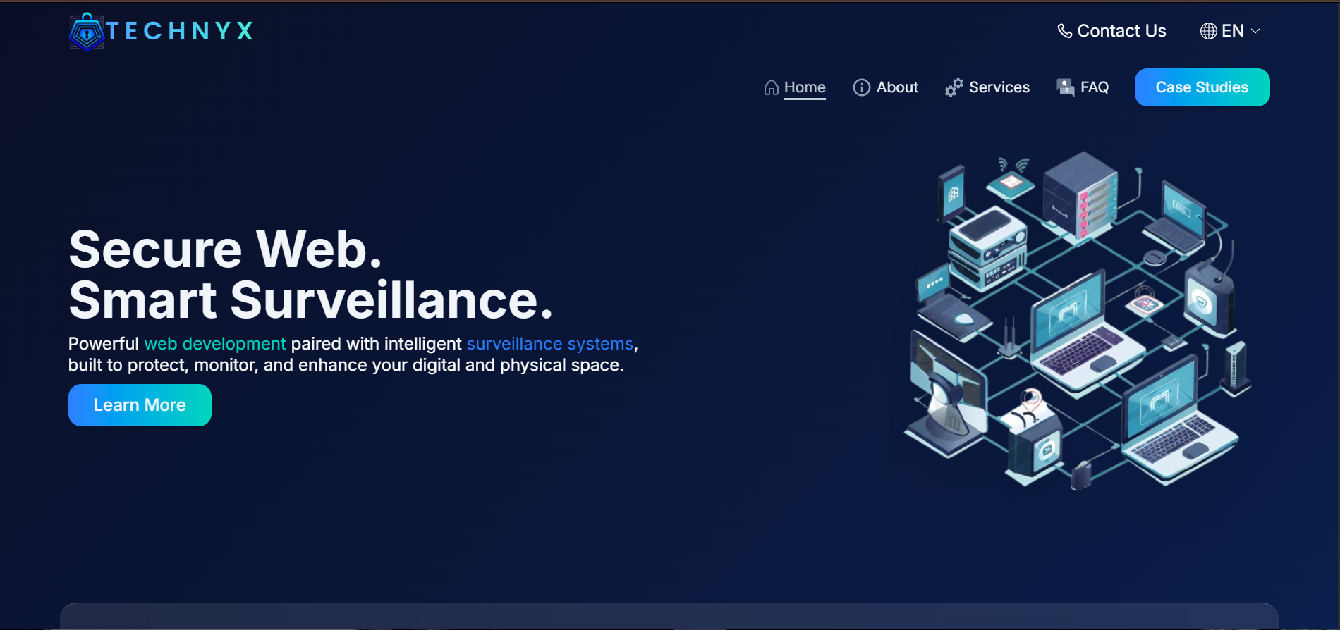 TECHNYX landing page Screenshot